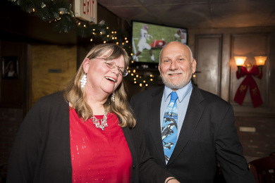 Cindy and Bob at the Holiday Party