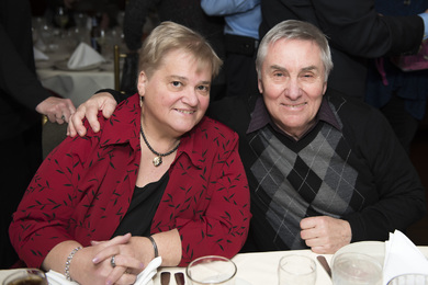 Bernie and his wife at the Holiday Party