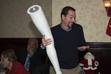Gene Miceli with the "leg up" award